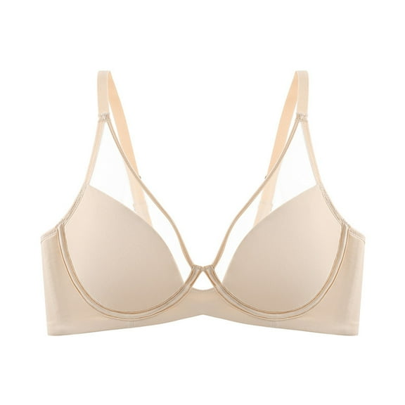 kamemir Cotton Sports Bras for Women Women's Super Soft Wireless Lightly Lined Comfort Bra Beige,100D