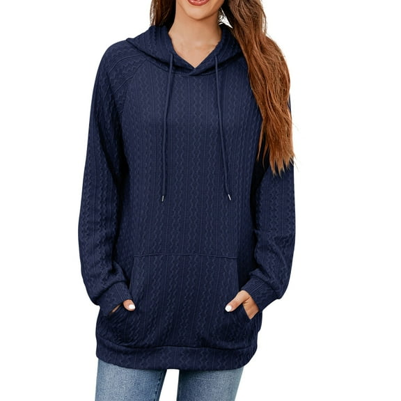 kamemir Crew Neck Sweatshirts Women Womens Oversized Sweatshirts Pullover Casual Crewneck Long Sleeve Tops Comfy(Navy,L)