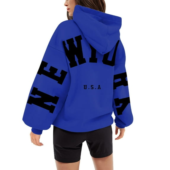 kamemir Crewneck Sweatshirts Women Women's Oversized Star Sweatshirt Long Sleeve Y2k Shirt Drop Shoulder Vintage Graphic Crewneck Jacket(Dark Blue,M)