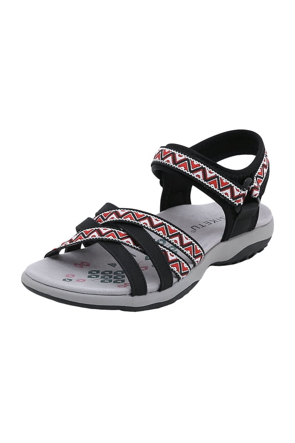 Dress Sandals for Women Womens Flat Sandals Summer Bohemian Beaded Flats Shoes Comfortable Ankle Elastic Strap Toe Ring Sandal(Black,8)