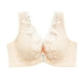 thumbnail image 1 of kamemir Everyday Bras for Women Lightly Lined Full Coverage - T-Shirt Bra - Front Closure -Hosiery Back - Smart Stretch Straps Beige,42E, 1 of 3