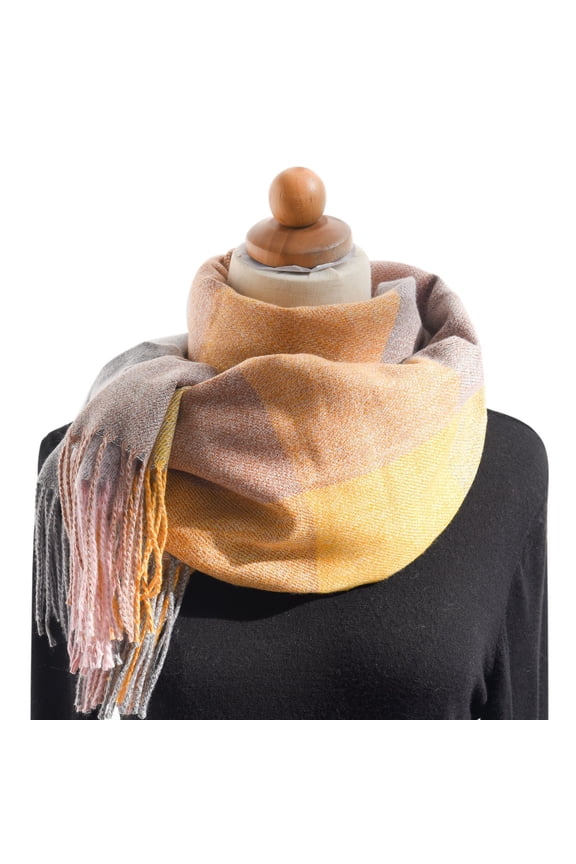 Fall Scarf Scarf for Women - Women's Fall Winter Scarfs, Classical Scottish Checked Long Shawl Wrap Scarf, Warm Scarves for Women(A,A)