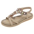 thumbnail image 1 of kamemir Flat Sandals Sandals for Women Comfortable Open Toe Beach Sandals Flat Summer Shoes(Beige,9), 1 of 6