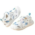 thumbnail image 1 of kamemir Girl Shoes Summer Toddler Girls Boys Shoes Sandals Flat Bottom Non Slip Half Open Toe Slip Breathable Soft Shoes(Blue,4), 1 of 6