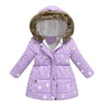 thumbnail image 1 of kamemir Girls Lightweight Jacket Boys Girls Rain Jacket Lightweight Waterproof Hooded Lined Raincoat Windbreakers for Kids(Light Purple,4-5 Years), 1 of 2