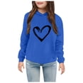 thumbnail image 1 of kamemir Girls Long Sleeve Shirts Casual Crew Neck Lace Loose Blouse Tops(Blue,7-8 Years), 1 of 6