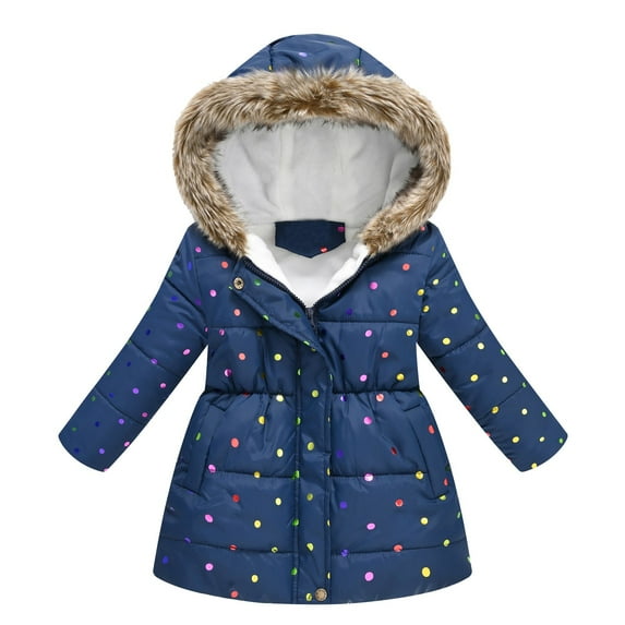 kamemir Girls Puffer Jacket, Girls' Casual Jacket Long Sleeved Long Sleeved Turndown Neck Jacket Printed Clothing Outwear Parkas(8-9 Years,8-9 Years)
