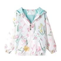 kamemir Girls Jacket Girl Baby Kid Waterproof Hooded Coat Jacket Outwear Raincoat Hoodies(White,120)