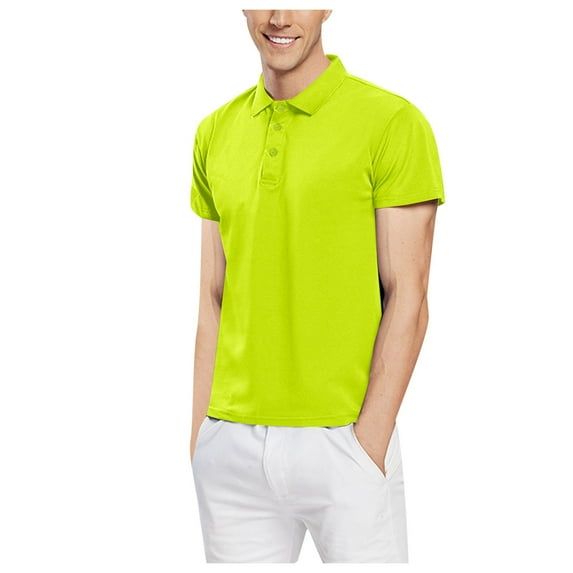 kamemir Golf Shirts for Men Mens Golf Shirt Moisture Wicking Quick-Dry Short Sleeve Casual Polo Shirts for Men(Green,XL)