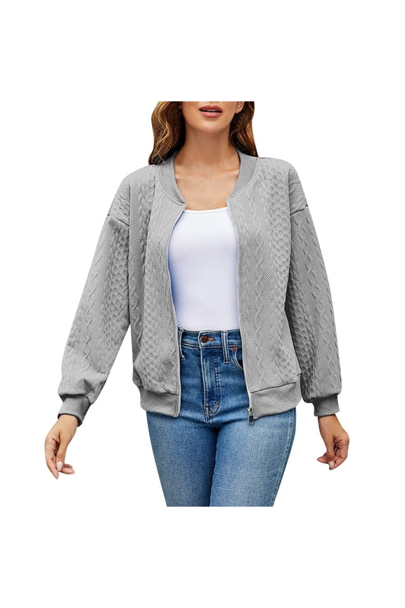 Gym Jacket for Women Women Cropped Shacket Jacket Fashion 2024 Fall Coat Tops(Grey,XL)