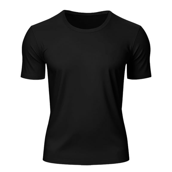 kamemir Gym Shirts Men Men's T Shirt – Lightweight Cotton Short Sleeve Crew Neck Plain Tee Top Tshirts Regular Black,4XL