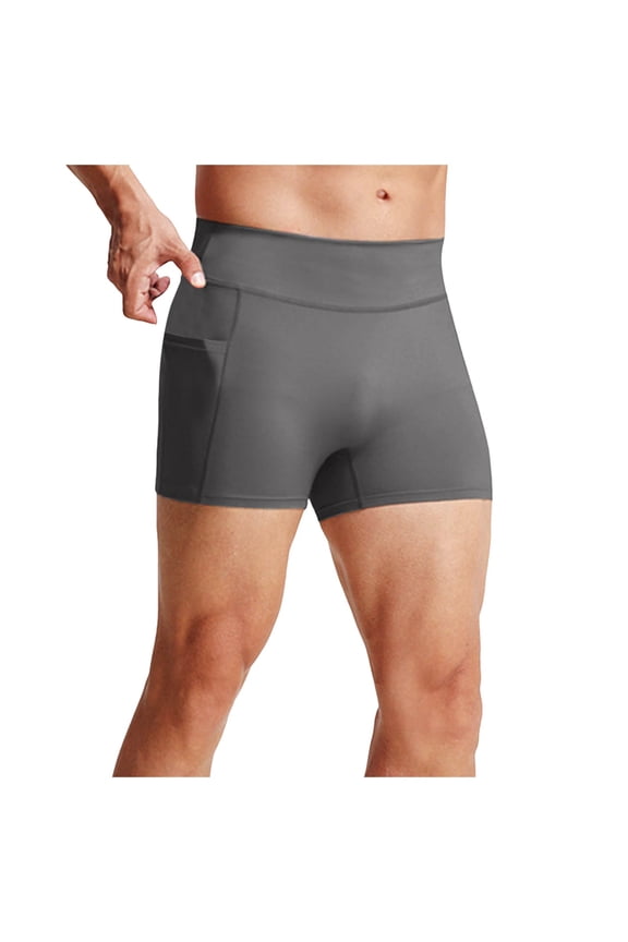 Half Tights Men Running Men Compression Pants Workout Leggings for Running Sports Gym Pants(Grey,XXL)