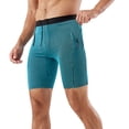 thumbnail image 1 of kamemir Half Tights Men Running Men's Compression Pants Leggings Sports Tights Performance Athletic Workout Running Gym(Green,XL), 1 of 6
