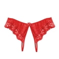 thumbnail image 1 of kamemir High Waisted Underwear for Women Junior’s All Over Lace and Mesh Thong Underwear (Red,One Size), 1 of 3