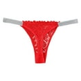thumbnail image 1 of kamemir High Waisted Underwear for Women Junior’s Micro Thong Underwear (Red,L), 1 of 4