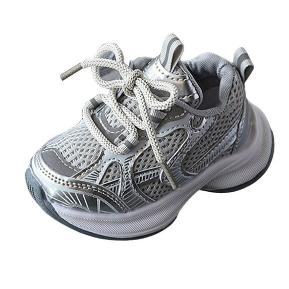 kamemir Hiking Shoes Kids Girls Running Sneakers Kids Tennis Shoes Breathable Walking Shoe(Grey,9.5)