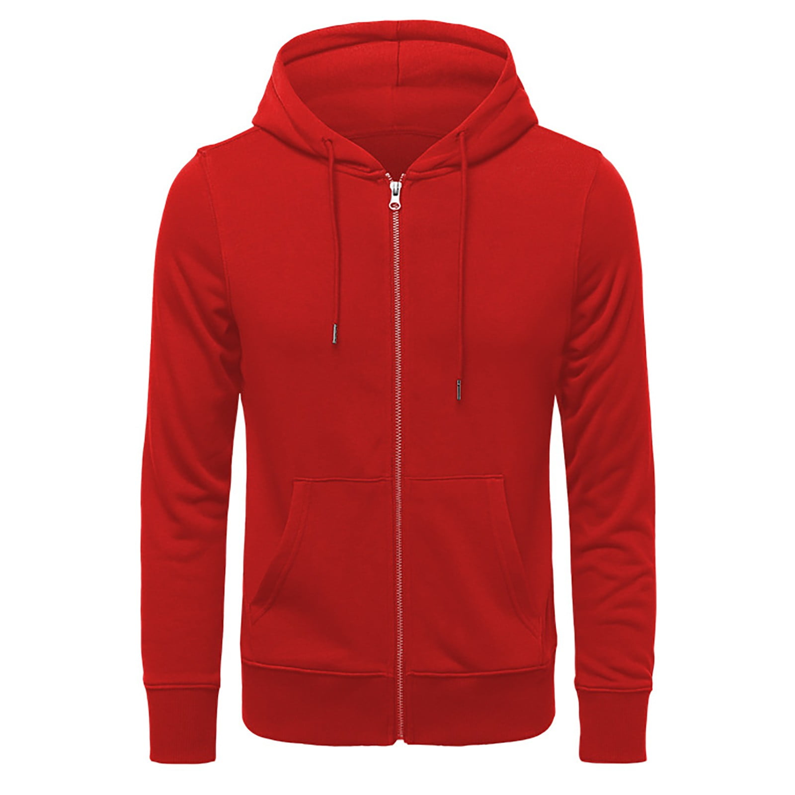 kamemir Long Sleeve T-Shirt Zip Hoodie(Red,XL) - Walmart.com