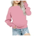 thumbnail image 1 of kamemir Hoodies for Girls Girls Crewneck Sweatshirt Long Sleeve Pullover Tops Drop Shoulder Sweatshirts Side Split for 5-14 Years(Pink,3-4 Years), 1 of 5