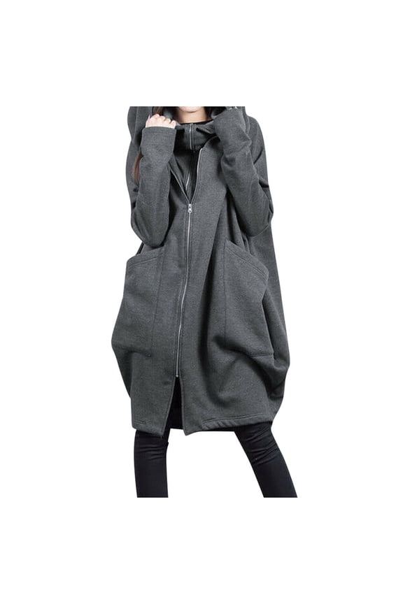 House Coats for Women With Pockets Women's Lightweight Full Zip Soft Polar Fleece Jacket Outdoor Recreation Coat With Zipper Pockets(Grey,4XL)