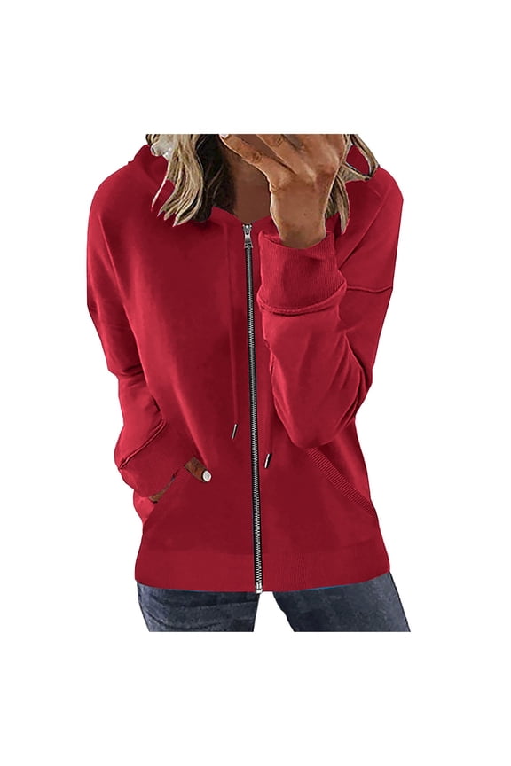 House Coats for Women With Pockets Women's Full Zip Texture Jacket(Wine,S)