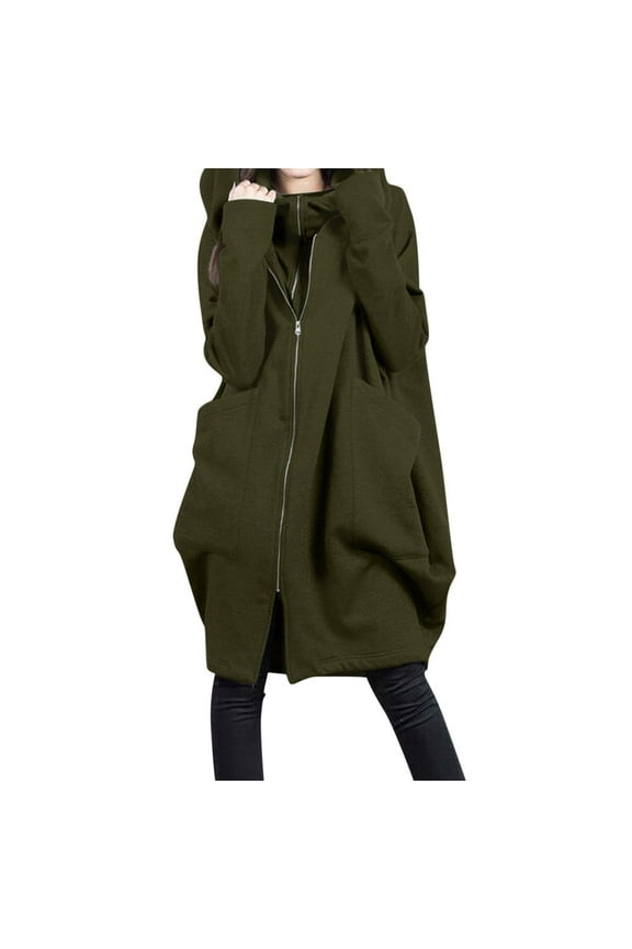 Housecoats for Women Zip Up Jacket for Women Lightweight Windproof Bomber Jackets Fashion Solid Baseball Coat Boyfriend Loose Fit Outerwear(Army Green,XL)