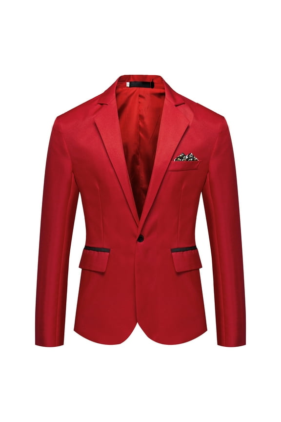 Jackets for Men Men's Big and Tall Suit Jacket - Exclusive Relaxer Fit(Red,4XL)