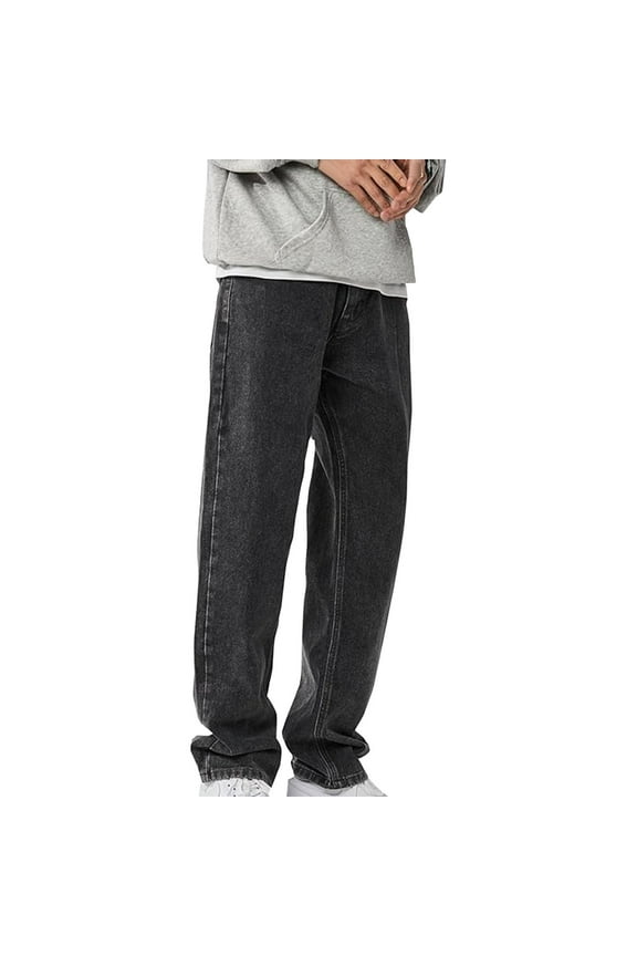 Jeans Men's Comfort Flex Waist Relaxed Fit Jean(Grey,L)
