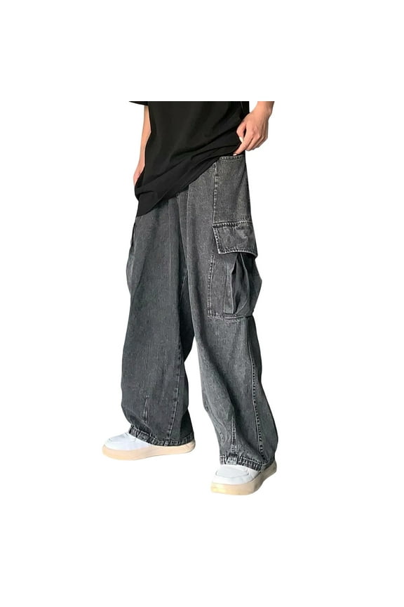 Jeans for Men Slim Fit Jeans For Men(Grey,L)