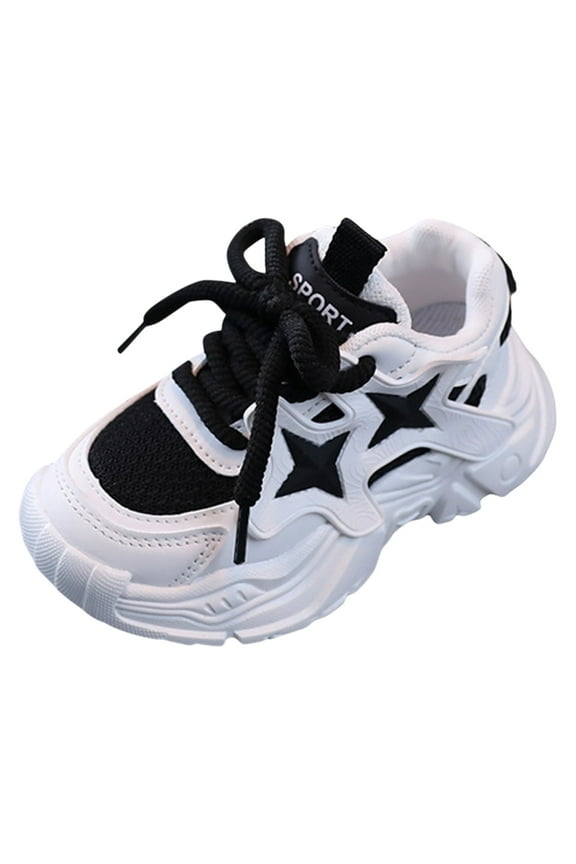 Kids' Sneakers Wide Little Kids Tennis Shoes Girls Slip On Girls Sneakers for Running Athletic Walking(Black,10)