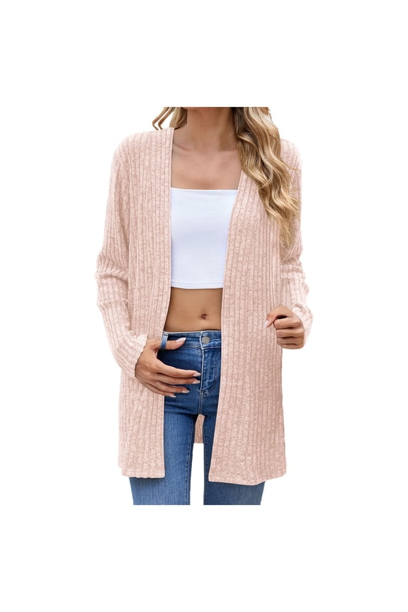 Lightweight Cardigans for Women Cardigan Sweaters for women Lightweight Open Front Pleated Short Sleeve Cardigans Sweater(Pink,S)