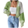 thumbnail image 1 of kamemir Lightweight Cardigans for Women Cardigans for Women Loose Casual Long Sleeved Open Front Breathable Cardigans with Pockets(Green,L), 1 of 6