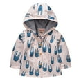 thumbnail image 1 of kamemir Lightweight Hooded Windbreaker for Toddler Girls - Cartoon Print Zip Jacket for Spring/Fall(4-5 Years,4-5 Years), 1 of 3