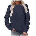 thumbnail image 1 of kamemir Lightweight Sweatshirts for Women Sweatshirts for Women Crewneck Long Sleeve Shirts Tunic Tops for Leggings Fall Fashion(Blue,XXL), 1 of 5