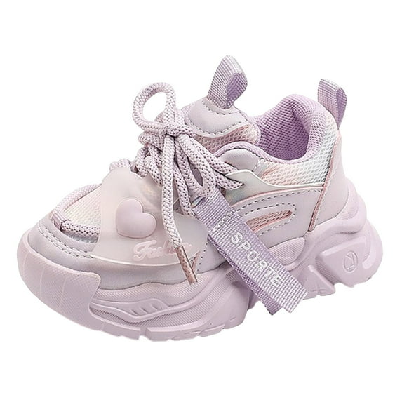 kamemir Little Kids Sneakers Boys Girls Shoes Tennis Running Sports Athletic Lightweight Breathable Sneakers for Little/Big Kids(Purple,13)
