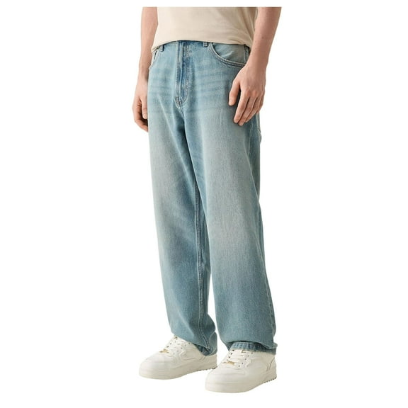 kamemir Men Jeans Men's Classic Relaxed Fit(Sky Blue,L)
