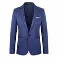 thumbnail image 1 of kamemir Men Suits Mens Casual Blazers Button Stretch Sports Coats(Blue,XXL), 1 of 3
