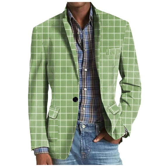 kamemir Men Suits Slim Fit Men's Suit Blazer 3 Buttons Sport Coats Casual Suit Jacket Blazer for Men Slim Fit Lightweight Wedding Prom Tux Suit Jacket(Green,XXL)