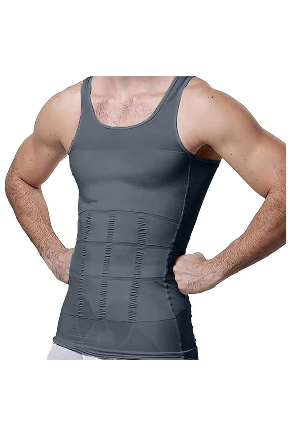 Men Tank Tops Men's Tank Undershirts(Grey,3XL)