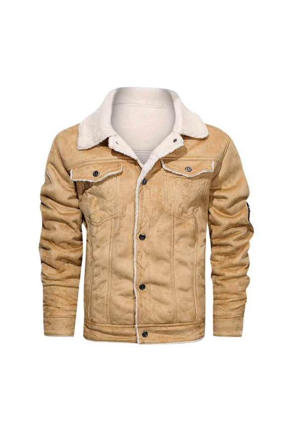 Men Windbreaker Leather Biker Jacket - Quilted Racer Zip Up Jackets Men Moto Jacket Men for Bikers(Khaki,L)