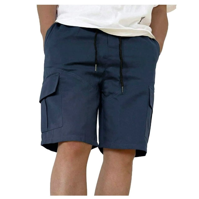 kamemir Men's Cargo Short Mens Cargo Shorts Cotton Work Shorts Casual Workout Shorts for Men NO Belt(Navy,XXL)