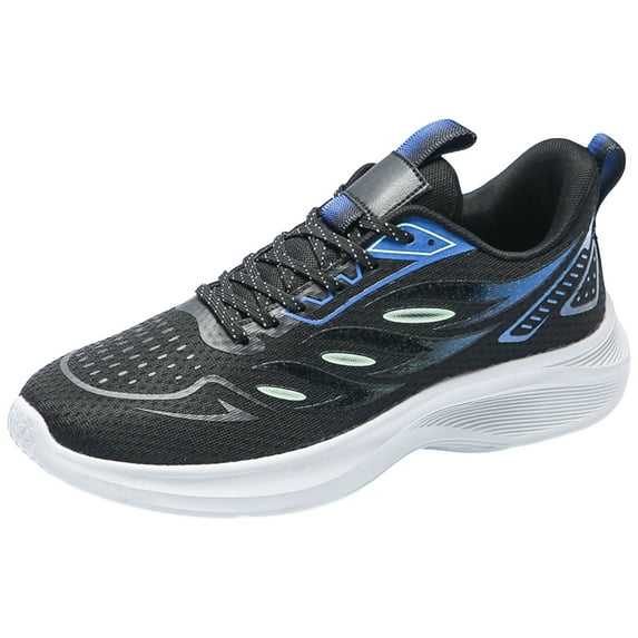 kamemir Men's Classic Color Blocking Lightweight Breathable Oversized Road Running Shoes, Indoor Outdoor Team Basketball Shoes, Park Walking Jogging Shoes(Black,10.5)