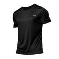 thumbnail image 1 of kamemir Men’s Crew Neck Instant Cooling Moisture Wicking Performance UPF 50+ Short Sleeve Workout Shirt(Black,L), 1 of 5