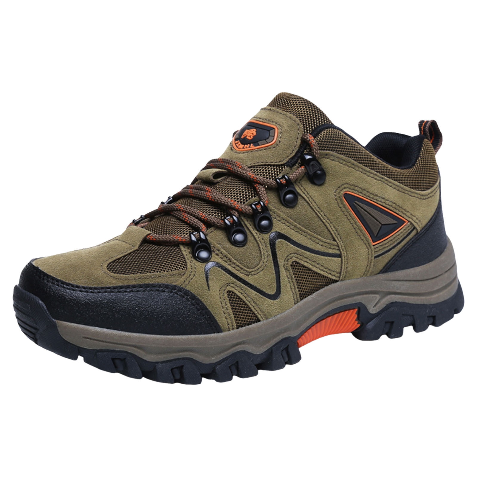 kamemir Men's Low Top Waterproof Hiking Shoes Trekking Trails Outdoor Work Shoes(Brown,10.5)