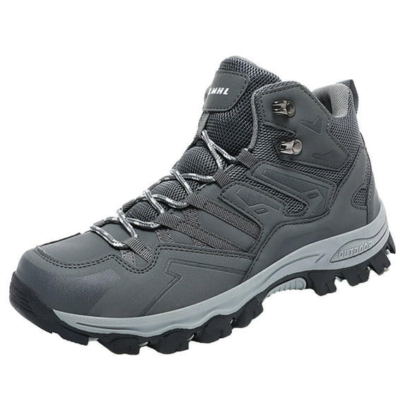 kamemir Men's Low Top Waterproof Hiking Shoes Trekking Trails Outdoor Work Shoes(Gray,8)