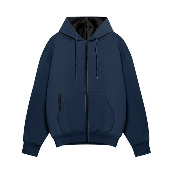 kamemir Men's Pull Over Hoodie(Navy,XL)