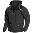 thumbnail image 1 of kamemir Men's Rain Defender Loose Fit Heavyweight Quarter-Zip Sweatshirt(Black,L), 1 of 3