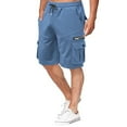 thumbnail image 1 of kamemir Men's Shorts Cargo Men's Cargo Shorts Relaxed Fit Outdoor Cargo Shorts Cotton(Light Blue,M), 1 of 6