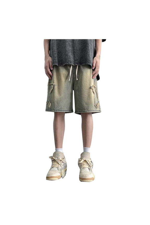 Men's Shorts Men's Classic Cargo Stretch Short(Yellow,3XL)