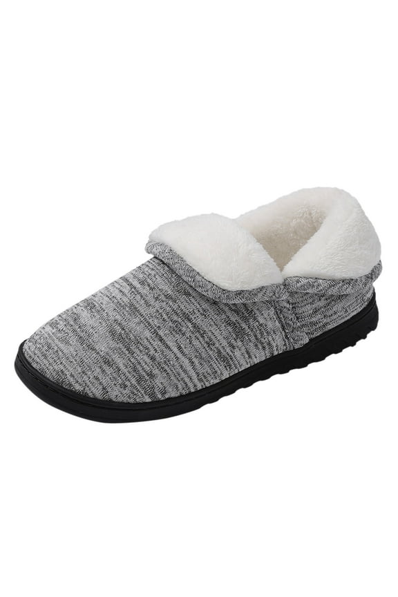 Men's Slippers Mens Memory Foam Clog Slippers Comfy Handmade Stitch Microsuede Slip-on House Shoes With Arch Support Warm Fur Lined Rubber Sole Indoor Outdoor(Flock,6.5)
