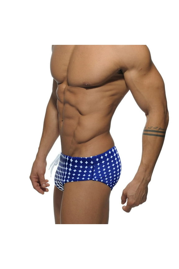Men's Speedo Fashion Men's Sexy Bodybuild Gradient Trunks Beach Swimming Shorts Boxer Swimwear(Blue,XL)